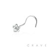 20 PCS OF 925 STERLING SILVER NOSE RING WITH FLOWER GEM FISH HOOK
